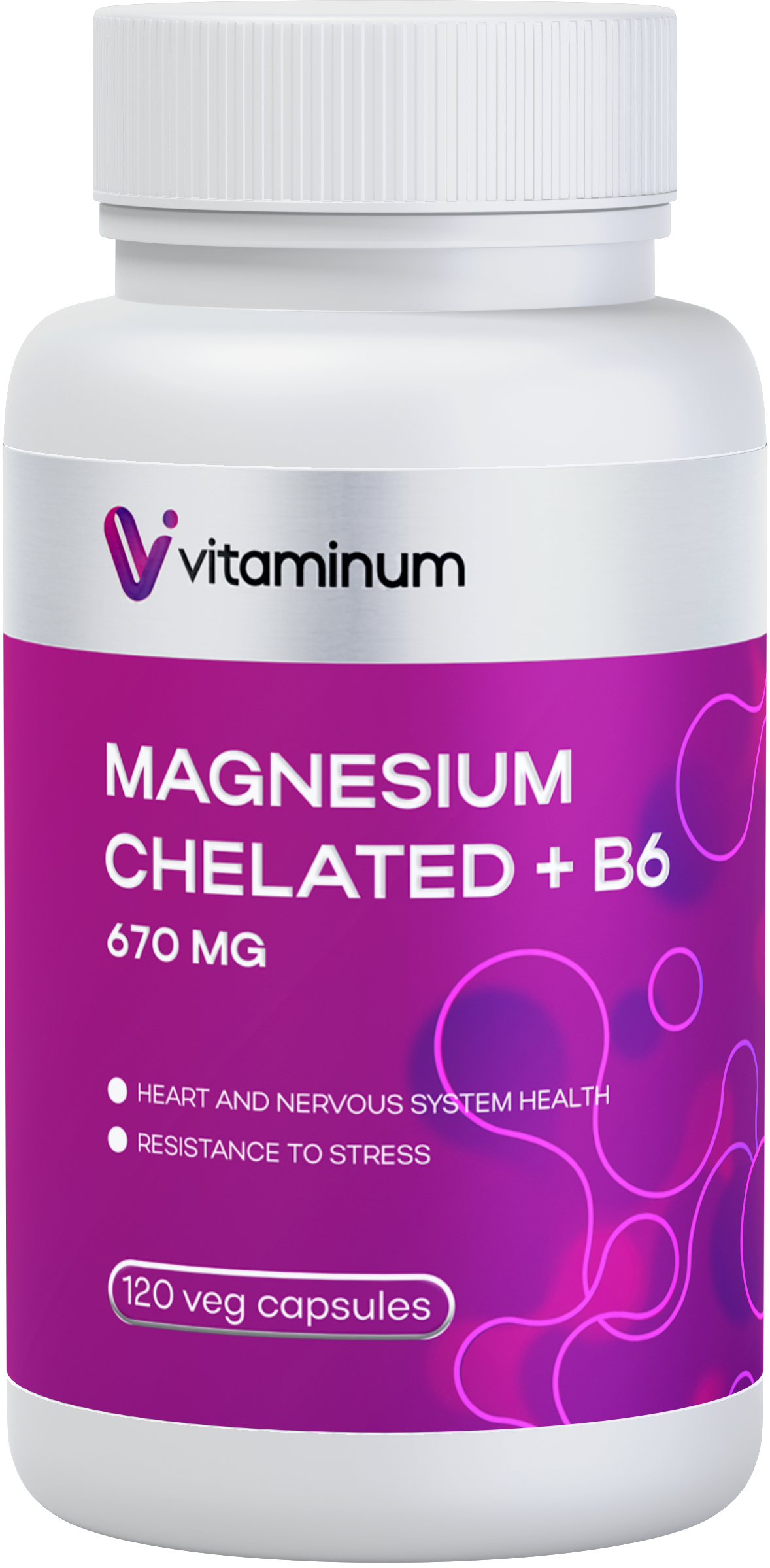  Vitaminum МАГНИЙ ХЕЛАТ + витамин В6 (670 MG) 120 капсул 800 мг  в Миассе